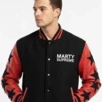 Black and Red Marty Supreme Varsity Jacket