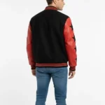 Black and Red Marty Supreme Varsity Jacket Back