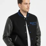 Marty Supreme Black & Blue Versity Lrather Jacket