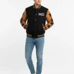 Marty Supreme Black and Orange Versity Jacket