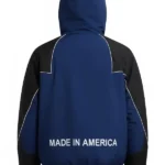 Marty Supreme Hooded Blue And Black Jacket Back