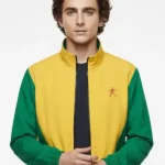 Marty Supreme Timothee Chalamet Track Yellow And Green Jacket