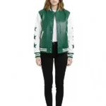 Marty Supreme White and Green Varsity Jacket