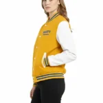 Marty Supreme White and Yellow Varsity Jacket