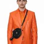 Timothee_Chalamet_Marty_Supreme_Orange_Leather_Blazer