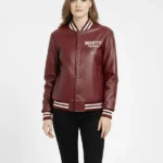 Vine Red Marty Supreme Varsity Leather Jacket