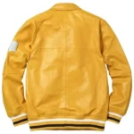 Supreme Yellow Leather Varsity Jacket Back