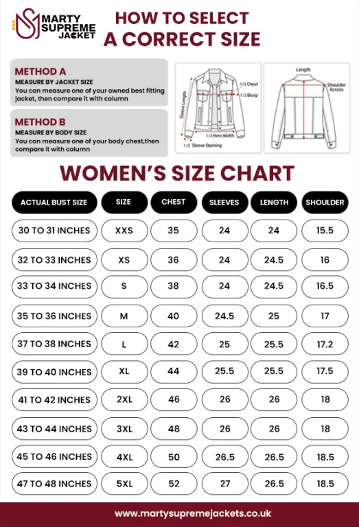 Women Size Chart Desktop