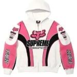 Supreme Fox Racing Hooded Pink Hoodie