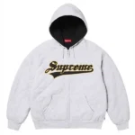 Supreme Quilted Zip up Grey Hoodie