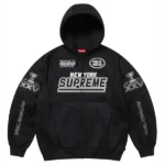 Supreme Football Zip Up Black Hoodie
