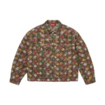 Supreme Overprint Jacquard Denim Brown Jacket